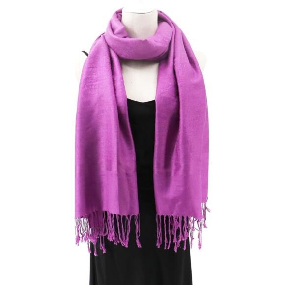 Silky Paisley Pashmina Shawl Scarf-Women's Soft Double-side Jacquard - Picture 5 of 6